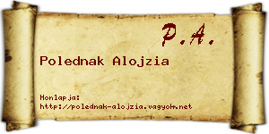 Polednak Alojzia névjegykártya